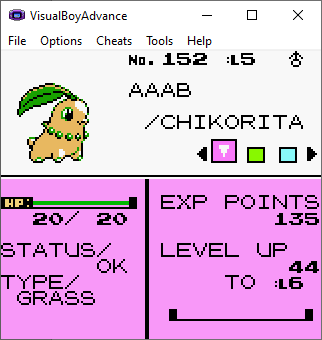 A beige and green Chikorita