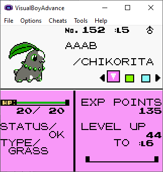 A gray and green Chikorita