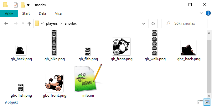 inside a subfolder of players/, showing image files and info.ini