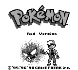 a screenshot of the Pokémon Blue title screen